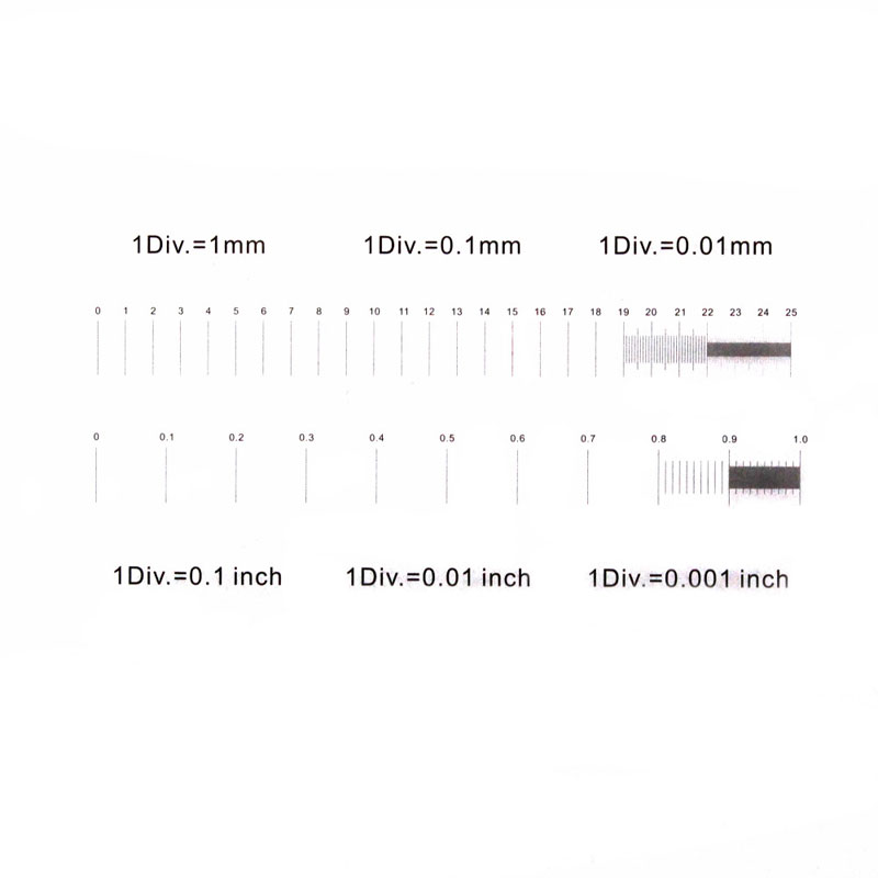 FHCW09.945.T Microscope Reticle Inch Ruler Micrometer